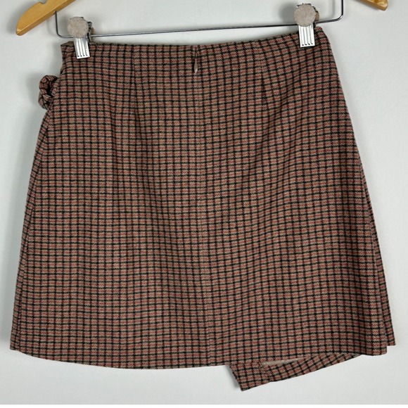 Aritzi Wilfred Brown Academia Plaid Mini Skirt‎ Womens Sz 0 Dorine Cashmere Wool - Picture 4 of 15